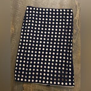 Ann Taylor Dark Blue and Light Beige Polka Dot Pencil Skirt- beautiful design